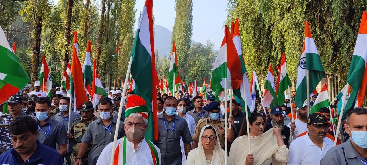 'Jammu & Kashmir LG Manoj Sinha leads a 'Tiranga Rally' organised by BSF in Srinagar'